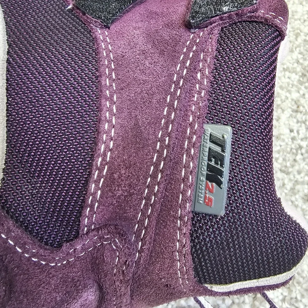LL Bean Womens Sz 7M Tek 2.5 Waterproof Primaloft 200G Purple Suede 3 Strap Boot